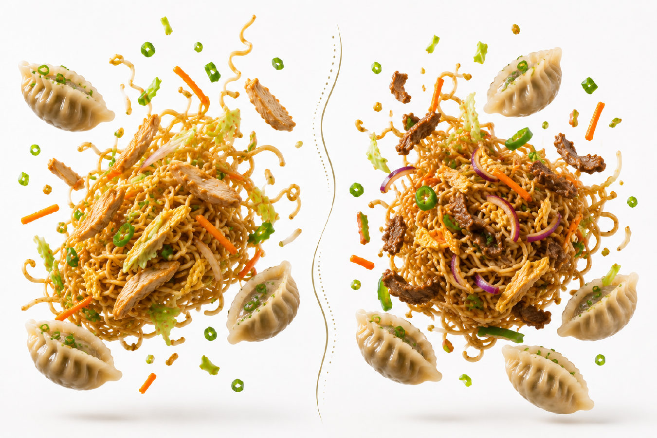 Noodles + Momo (Pork)